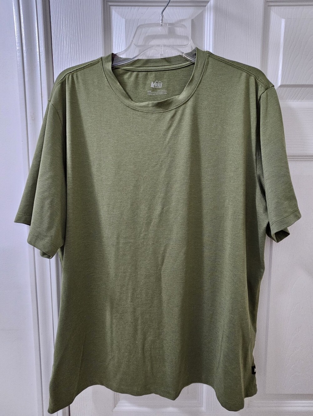 REI Men's Short Sleeve Crew T-Shirt in Olive Green Large
